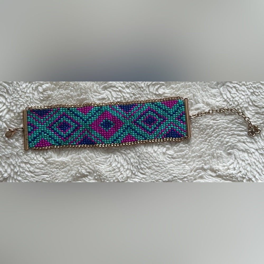 Colorful Teal and Pink Bracelet